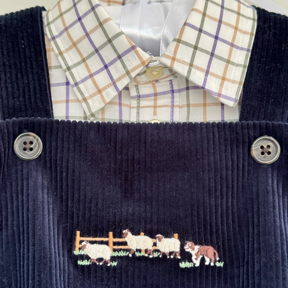 Ralph Lauren Baby Boys 2pc Corduroy Overalls Outfit Sheep Embroidery 24M NWT - Picture 6 of 14